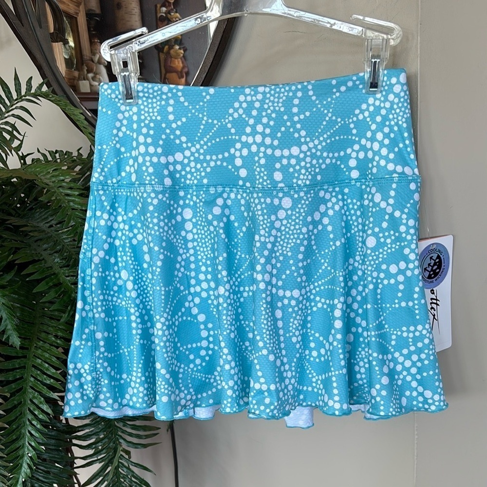 Brand New Gottex Lifestyle Jane Athletic Golf & Tennis Aqua Drops Skirt Skort